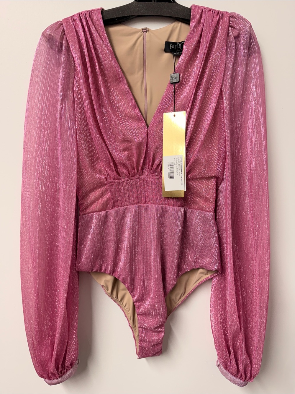 PatBO Ombré Lurex Bodysuit in Corsica Pink